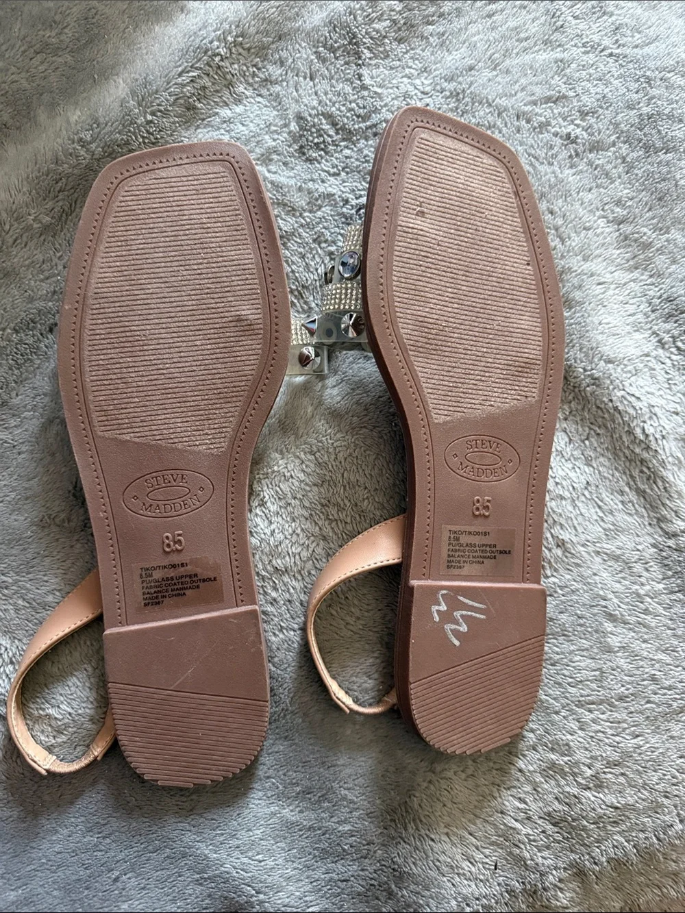 Steve Madden tan jeweled slingback sandals